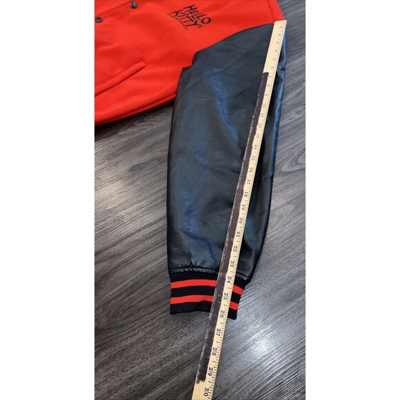 Hello Kitty Sanrio Forever 21 Men's Black Red Letterman Varsity Jacket X-Large - Picture 10 of 14